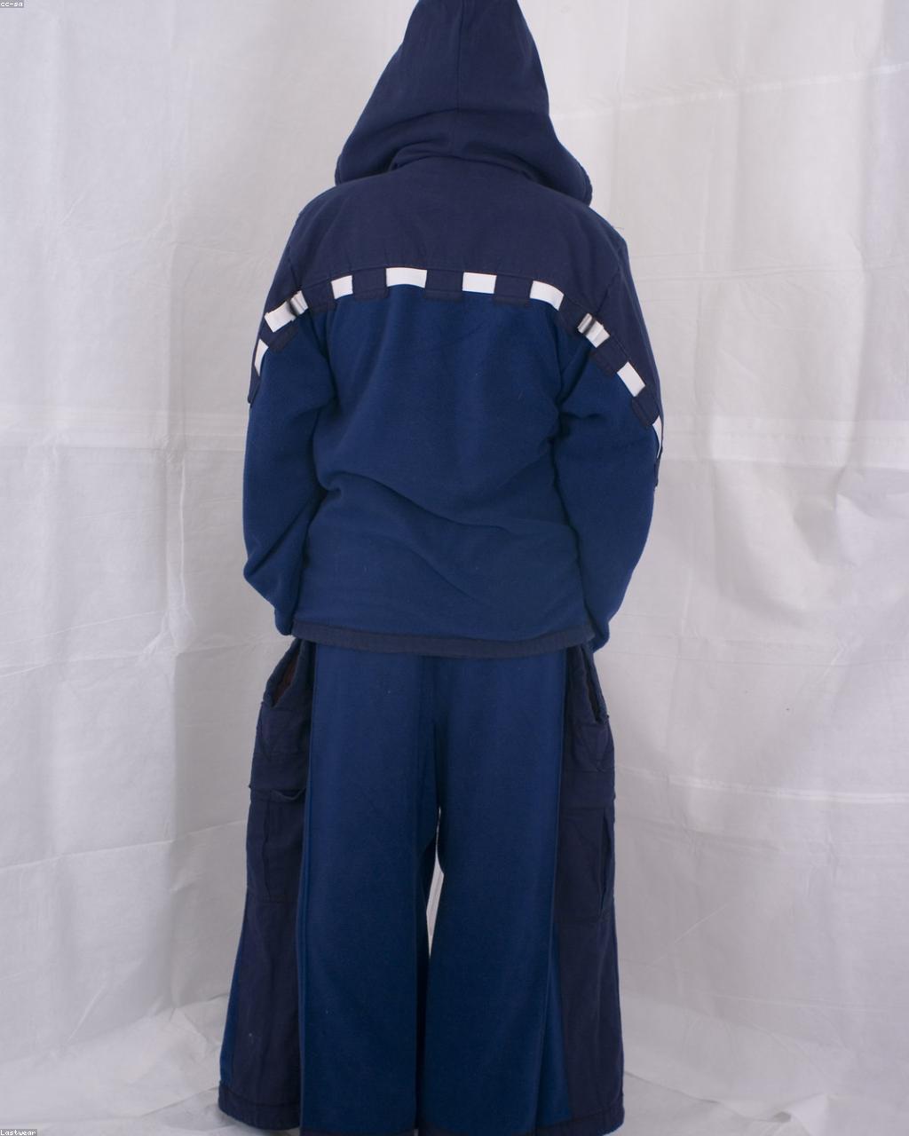 Monochrome cotton-poly haori